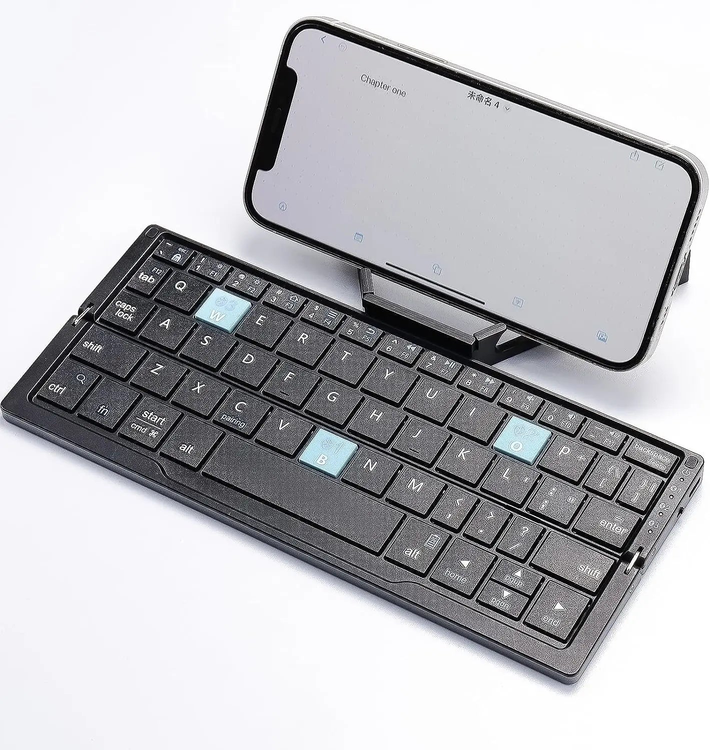 Jomaa Folding Keyboard Bluetooth Rechargeable Bluetooth Keyboard for Laptop iPad Phone Mini Portable Folding Keyboard
