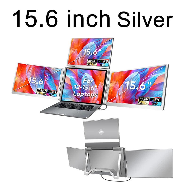 Monitor Portátil Triple FHD 16” para Laptop | Pantalla IPS Extensible | Qivorix