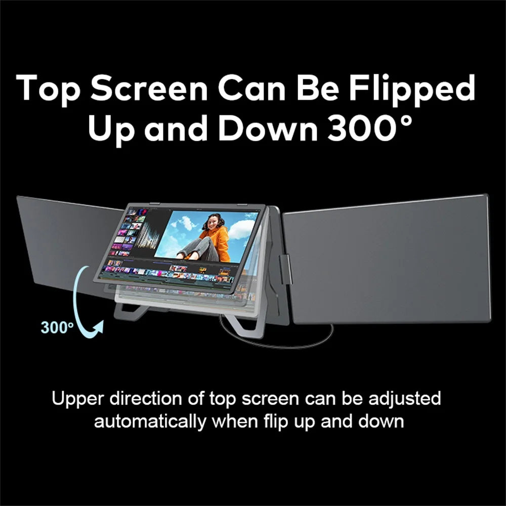 Monitor Portátil Triple FHD 16” para Laptop | Pantalla IPS Extensible | Qivorix